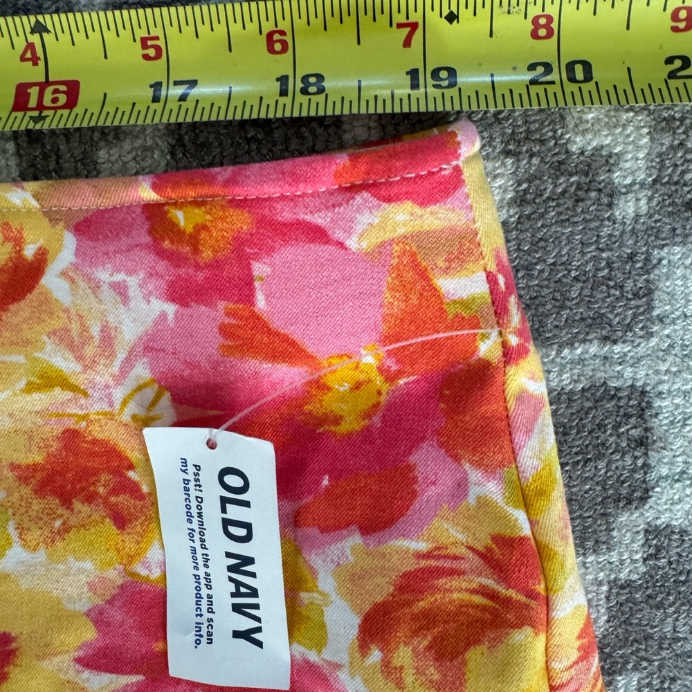 NWT Old Navy Pixie Floral Fitted Mini Skirt Pink Yellow Orange XL - Picture 7 of 9